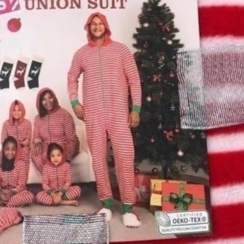 NWT Men's Medium Merry Moments Men's Union Suit, Christmas Onesie
